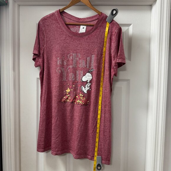 Embellished Peanuts Snoopy It's Fall Yall Graphic jersey soft knit Tee 10/12 NWT - Picture 3 of 11